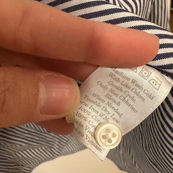 Everlane Striped Long Sleeve Button Down Shirt Men’s X-Large Casual Cotton Navy - Picture 5 of 6